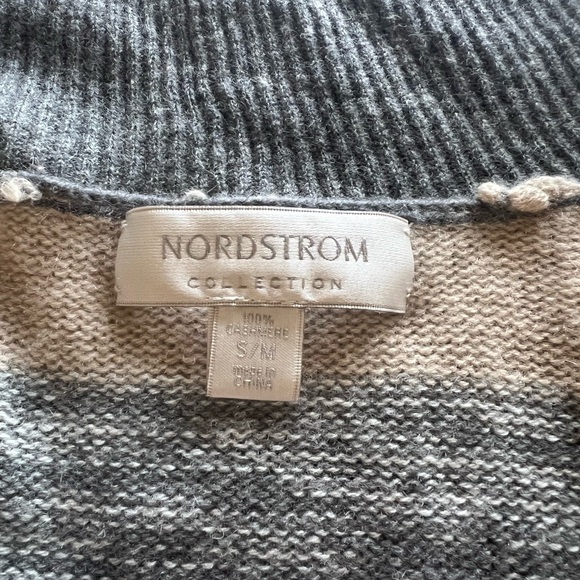100% Cashmere Nordstrom Collection Open-Front Cardigan Sweater Neutral Colors - Picture 4 of 5